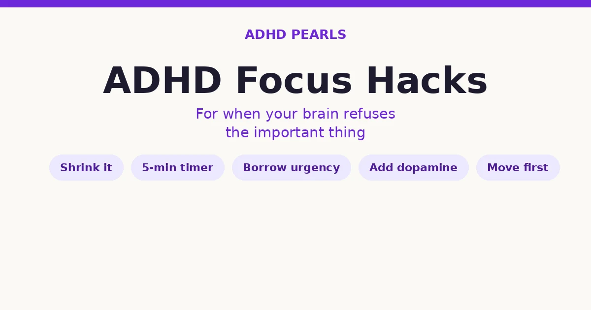 A woman at a desk easily absorbed in a fun distraction while the one important task sits ignored, showing how ADHD focus follows interest not importance.