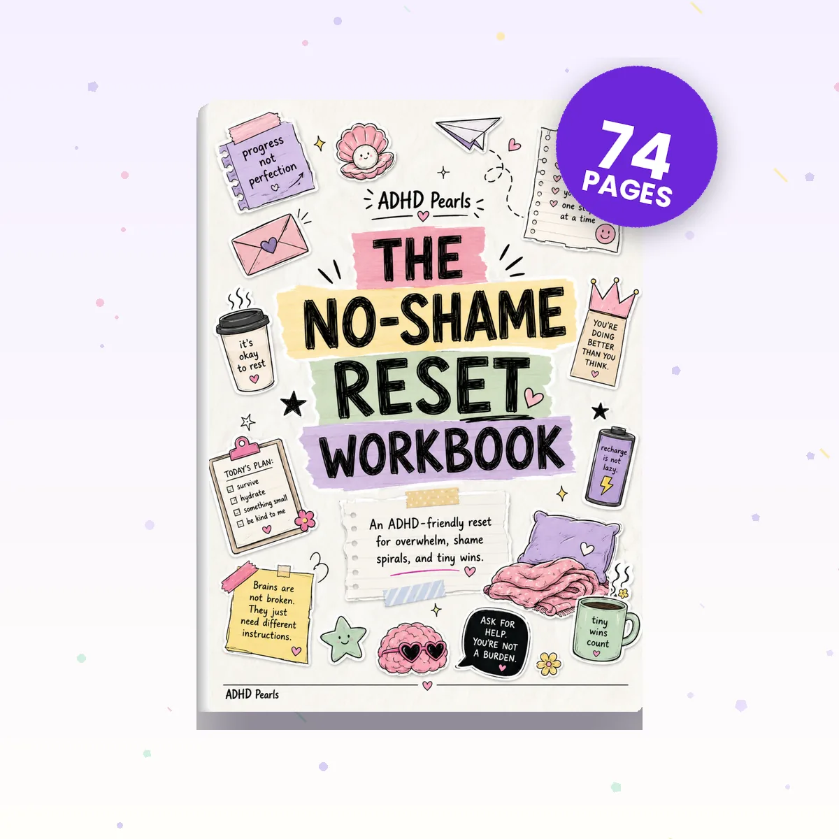 The No-Shame Reset Workbook — a printable ADHD anti-planner workbook