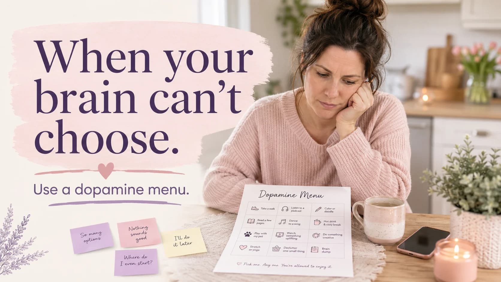 adhd dopamine menu free printable