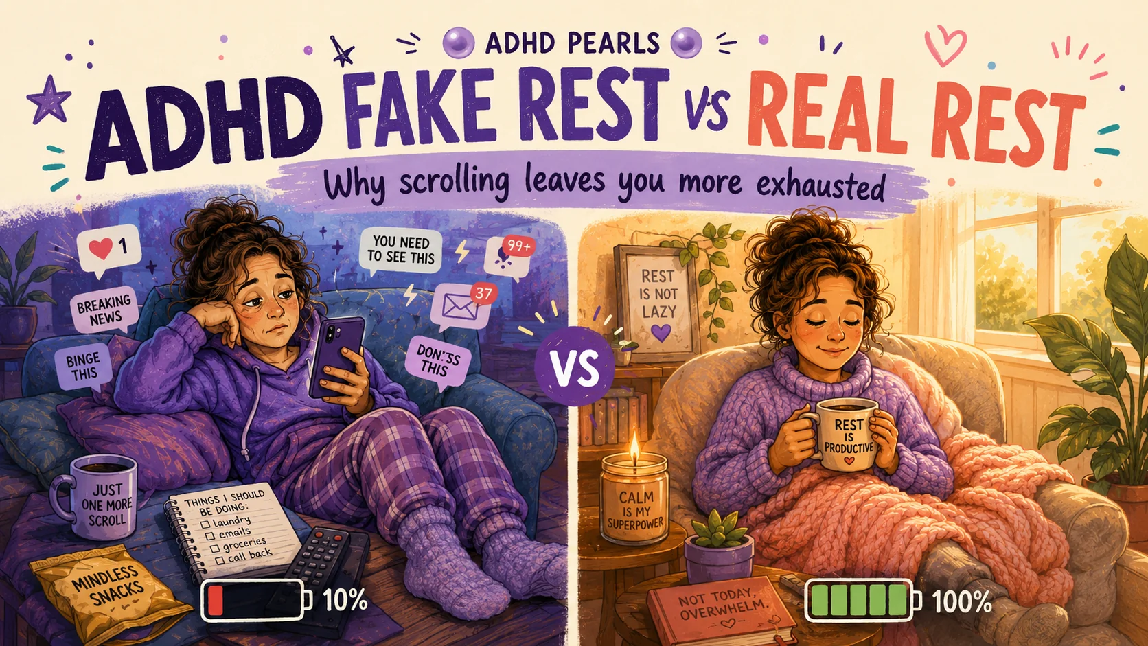 ADHD Fake Rest vs Real Rest | ADHD Pearls