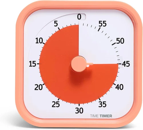 Time Timer MOD Home Edition, a 60-minute visual countdown timer with a shrinking red disc.