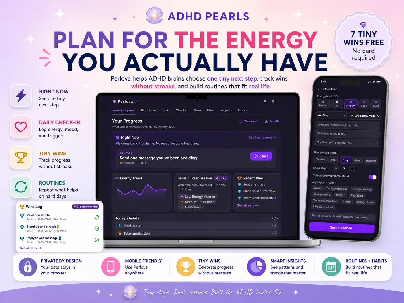 Perlova — plan from the energy you actually have