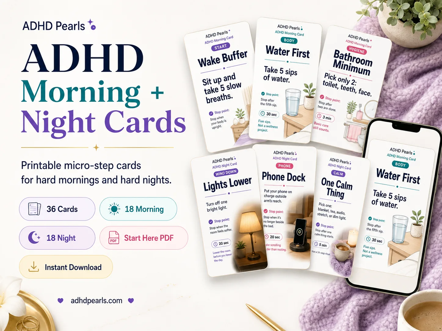 ADHD Morning + Night Cards